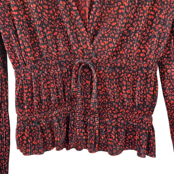 Zara Pleated Tie Front Blouse - Picture 2 of 5